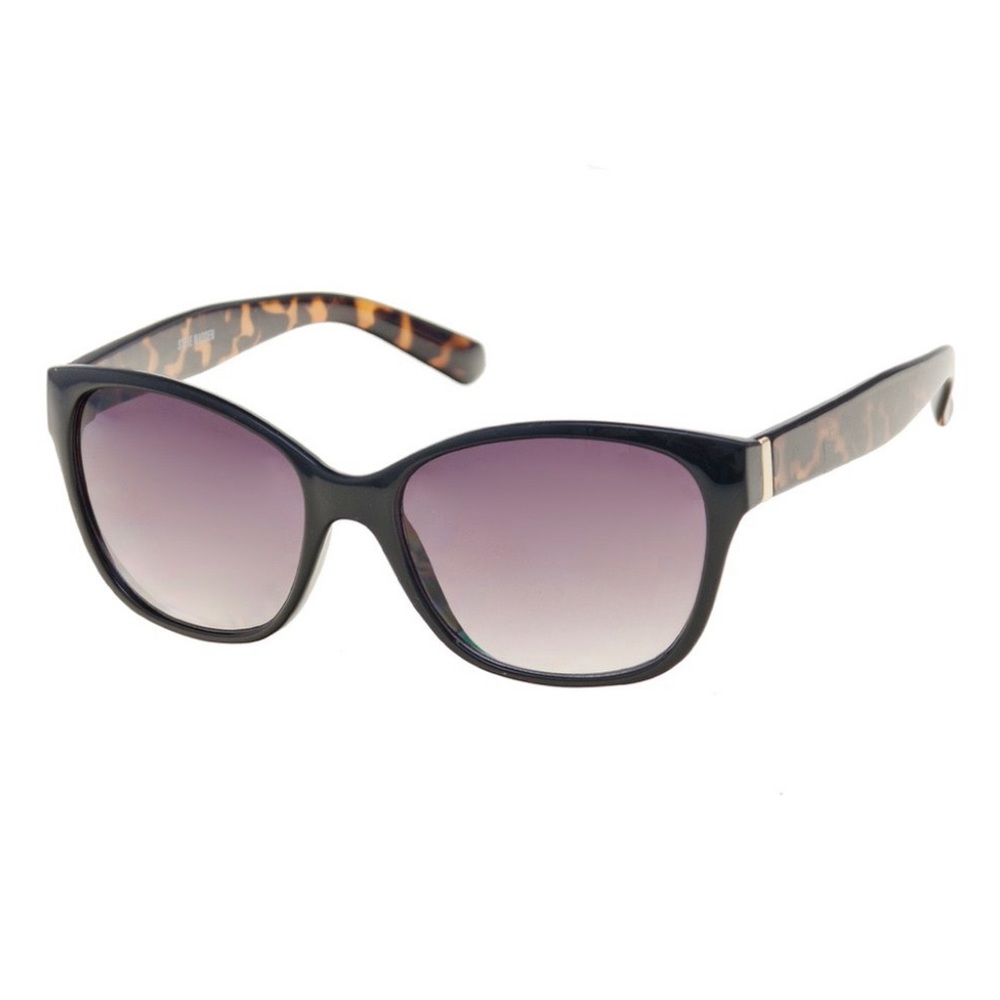 Steve Madden Black & Brown Tortoise Square Sunglasses